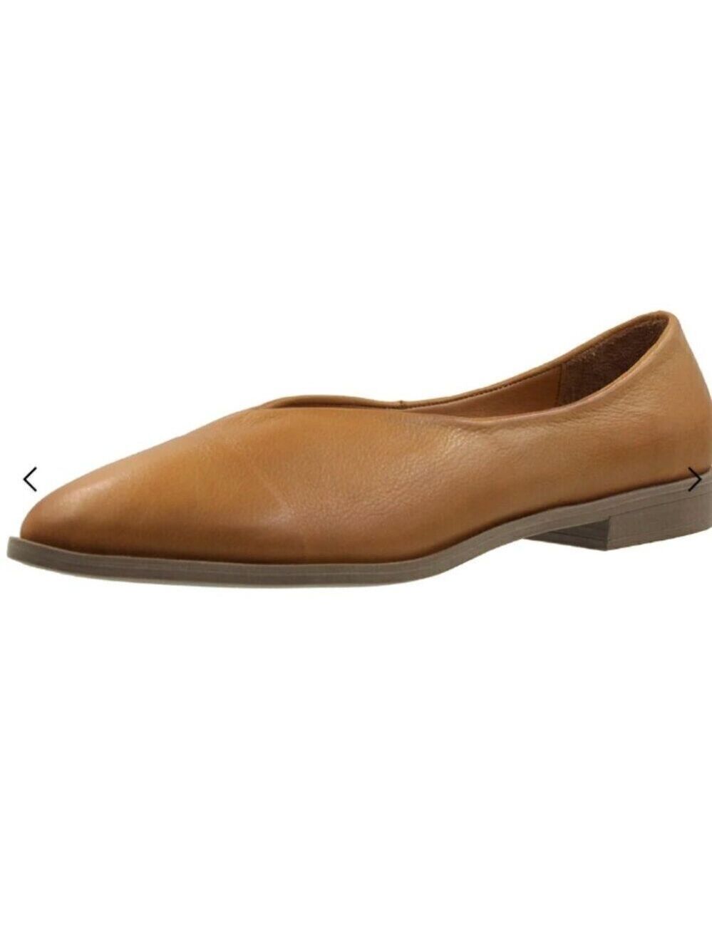 Bueno Liv Coconut Tan Leather Pointy Toe Ballet Flats Size 36
